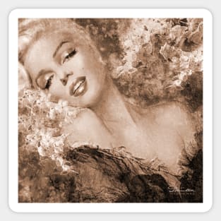 Marilyn Cherry Blossoms Sepia Sticker